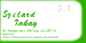 szilard kokay business card